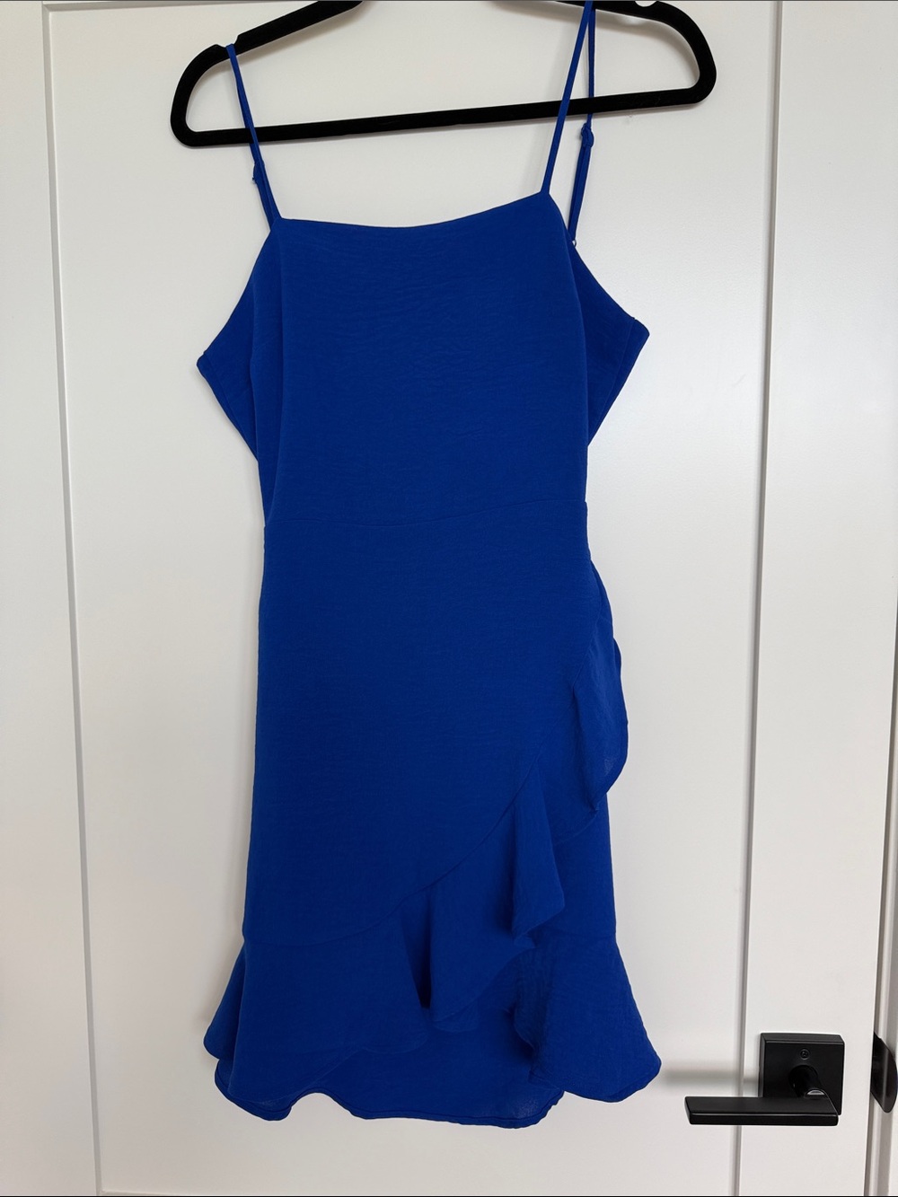 Monteau Royal Blue Mini Dress with Ruffle Hem